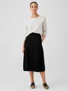 Eileen Fisher Washable Stretch Crepe Lantern Skirt In Black