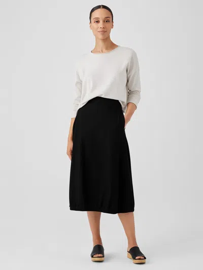Eileen Fisher Washable Stretch Crepe Lantern Skirt In Black