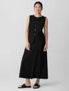 Eileen Fisher Washable Stretch Crepe Long Vest In Black