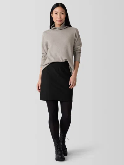 Eileen Fisher Washable Stretch Crepe Mini Skirt In Black