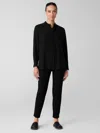 Eileen Fisher Washable Stretch Crepe Slim Pant In Black