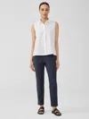 Eileen Fisher Washable Stretch Crepe Pant In Blue