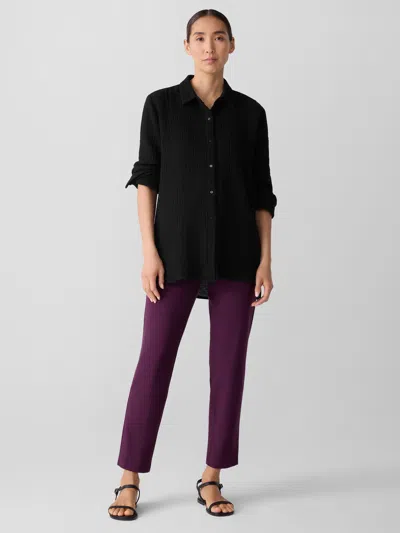 Eileen Fisher Washable Stretch Crepe Pant In Black