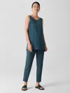 Eileen Fisher Washable Stretch Crepe Pant In Blue