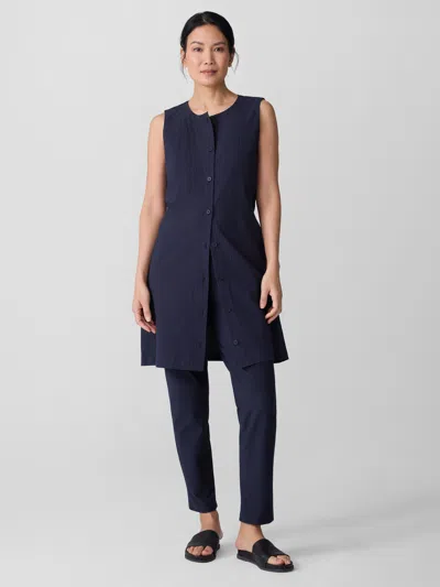 Eileen Fisher Washable Stretch Crepe Pant In Blue
