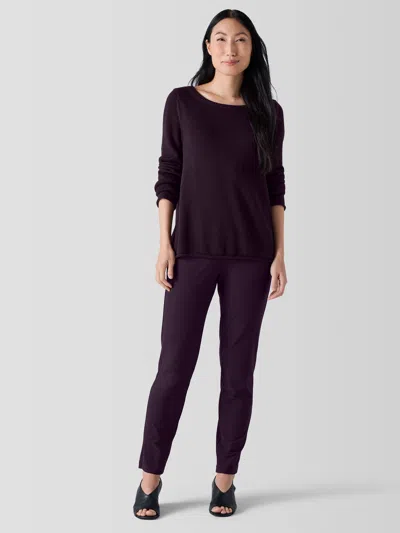 Eileen Fisher Washable Stretch Crepe Pant In Brown
