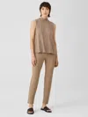 Eileen Fisher Washable Stretch Crepe Pant In Brown