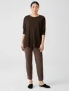 Eileen Fisher Washable Stretch Crepe Pant In Brown