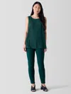 Eileen Fisher Washable Stretch Crepe Pant In Green