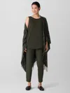 Eileen Fisher Washable Stretch Crepe Pant In Green