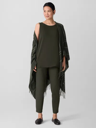 Eileen Fisher Washable Stretch Crepe Pant In Green