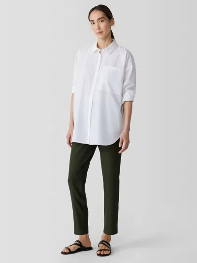 Eileen Fisher Washable Stretch Crepe Pant With Slits In Black