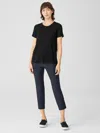 Eileen Fisher Washable Stretch Crepe Pant With Slits In Blue