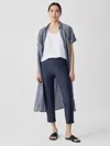 Eileen Fisher Washable Stretch Crepe Pant With Slits In Blue