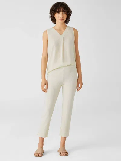 Eileen Fisher Washable Stretch Crepe Pant With Slits In Brown