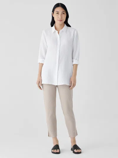 Eileen Fisher Washable Stretch Crepe Pant With Slits In Neutral
