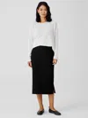 Eileen Fisher Washable Stretch Crepe Pencil Skirt In Black