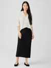 Eileen Fisher Washable Stretch Crepe Pencil Skirt In Black