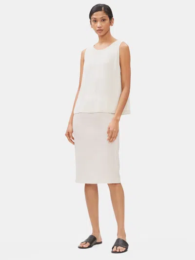 Eileen Fisher Washable Stretch Crepe Pencil Skirt In Brown