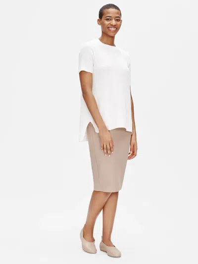 Eileen Fisher Washable Stretch Crepe Pencil Skirt In Purple