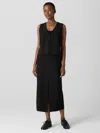 Eileen Fisher Washable Stretch Crepe Skirt In Black