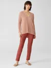 Eileen Fisher Washable Stretch Crepe Slim Ankle Pant In Pink