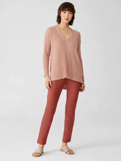 Eileen Fisher Washable Stretch Crepe Slim Ankle Pant In Pink