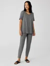 Eileen Fisher Washable Stretch Crepe Slim Ankle Pant In Gray