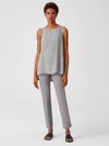 Eileen Fisher Washable Stretch Crepe Slim Ankle Pant In Gray