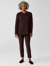 Eileen Fisher Washable Stretch Crepe Slim Ankle Pant In Purple