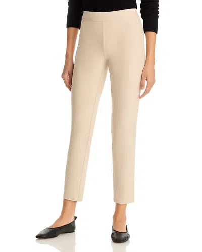Eileen Fisher Washable Stretch Crepe Slim Ankle Pants In Nude