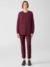Eileen Fisher Washable Stretch Crepe Slim Pant In Red