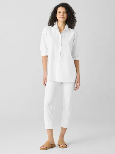 Eileen Fisher Washable Stretch Crepe Slim Pant In White