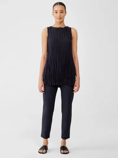 Eileen Fisher Washable Stretch Crepe Slim Pant In Black
