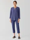 Eileen Fisher Washable Stretch Crepe Slim Pant In Blue