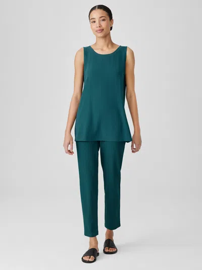 Eileen Fisher Washable Stretch Crepe Slim Pant In Blue