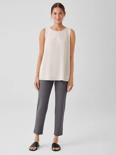 Eileen Fisher Washable Stretch Crepe Slim Pant In Gray