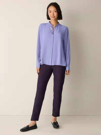 Eileen Fisher Washable Stretch Crepe Slim Pant In Multi