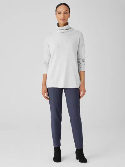Eileen Fisher Washable Stretch Crepe Slim Pant In Ocean