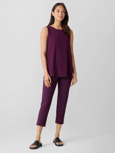 Eileen Fisher Washable Stretch Crepe Slim Pant In Purple
