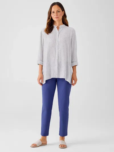 Eileen Fisher Washable Stretch Crepe Slim Pant In Purple