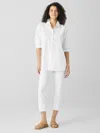 Eileen Fisher System Washable Stretch Crepe Slim Ankle Pant In White