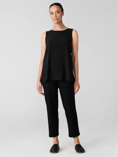 Eileen Fisher Washable Stretch Crepe Straight Pant In Black