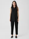 Eileen Fisher Washable Stretch Crepe Straight Pant In Black
