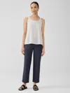 Eileen Fisher Washable Stretch Crepe Straight Pant In Black
