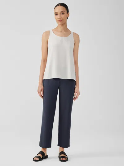 Eileen Fisher Washable Stretch Crepe Straight Pant In Black