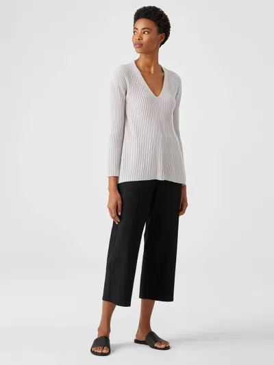 Eileen Fisher Washable Stretch Crepe Straight Pant In Black