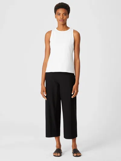 Eileen Fisher Washable Stretch Crepe Straight Pant In Black