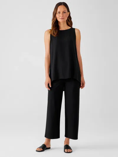 Eileen Fisher Washable Stretch Crepe Straight Pant In Black