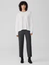 Eileen Fisher Washable Stretch Crepe Straight Pant In Gray